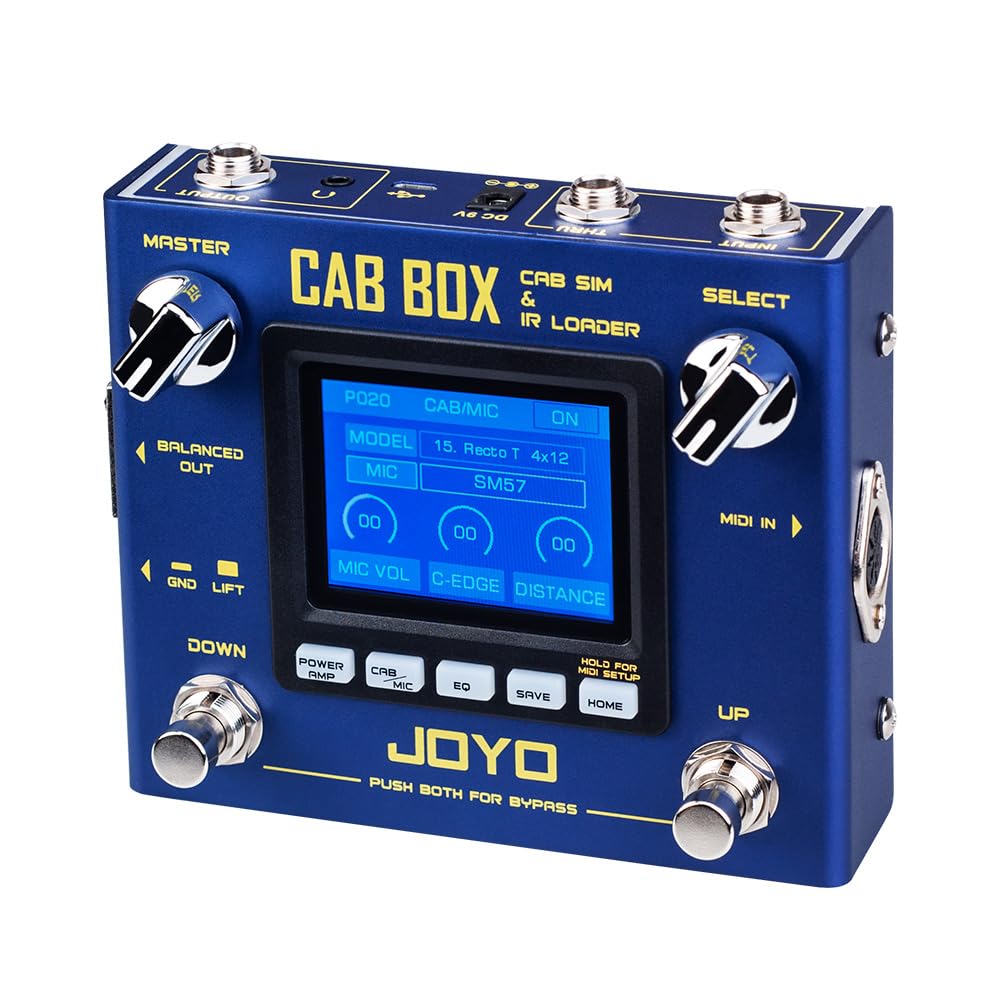 JOYO Cabinet Modeling and Power Amp Simulator Effect Pedal Supports Third Party IRs Loading for Electric Guitar & Bass (Cab-Box R-08)