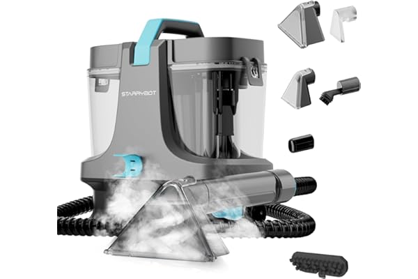Starrybot Portable Carpet Cleaner Machine with Steam and Heating Techology,18Kpa Powerful Suction with Versatile Tools for Pe