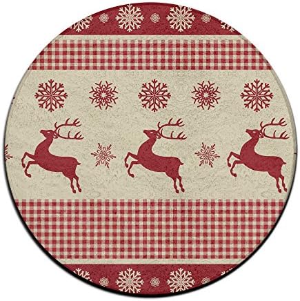 LongmiZ Christmas Jumper Circular Entryway Doormat Indoor Outdoor Entrance Rug