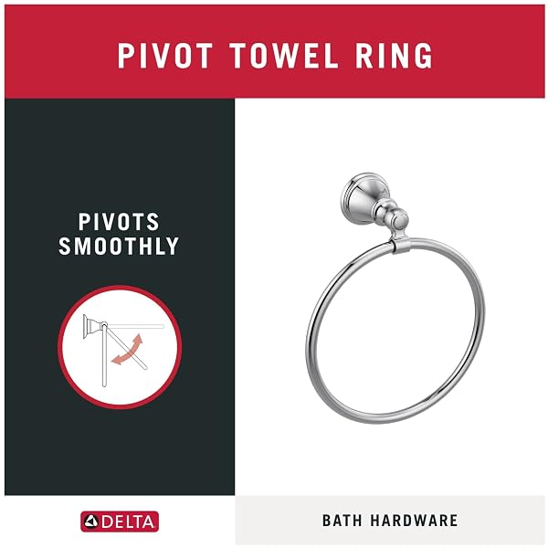 DELTA FAUCET 73246-SS WOODHURST 6 3/8″ WALL MOUNT TOWEL RING