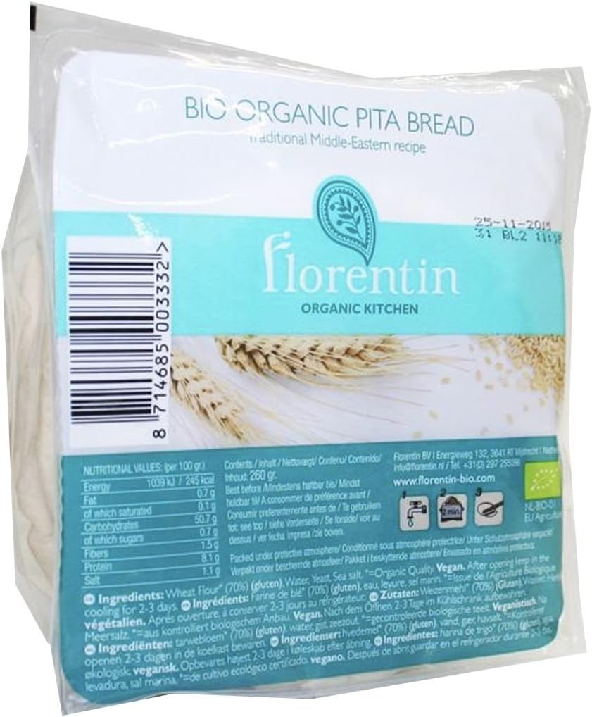Florentin Pitta Bread White 260 g (Pack of 12)