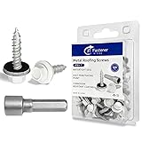 #10 x 1 Inch Metal Roofing Screws, White Hex Head
