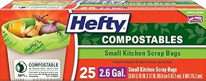 Hefty Small Kitchen Scrap Compost Bags - 2.6 Gallon, 25 Count