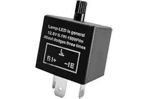 LSKASELUE CF13 JL-02 LED Flasher Relay, 12V 3 Pin Turn Signal Light Blinker Relay w/Speed Adjustable Function, Electronic Fix