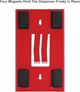 CASOMAN Magnetic Glove Dispenser 2 Pack Black Red 8 LBS Wall Mount Box Holder view 4