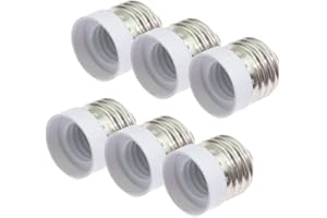 (6-Pack) SpiritLED E26 E27 to E17 Socket Adapter,Medium Screw to Candelabra Screw E17 Light Bulb Socket Adapter Converter Red