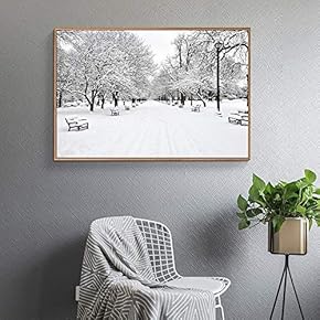 Floating Framed Canvas Wall Art for Living Room, Bedroom Black and White Tree Art Canvas Prints for Home Decoration Ready to Hang - 16x24 inches