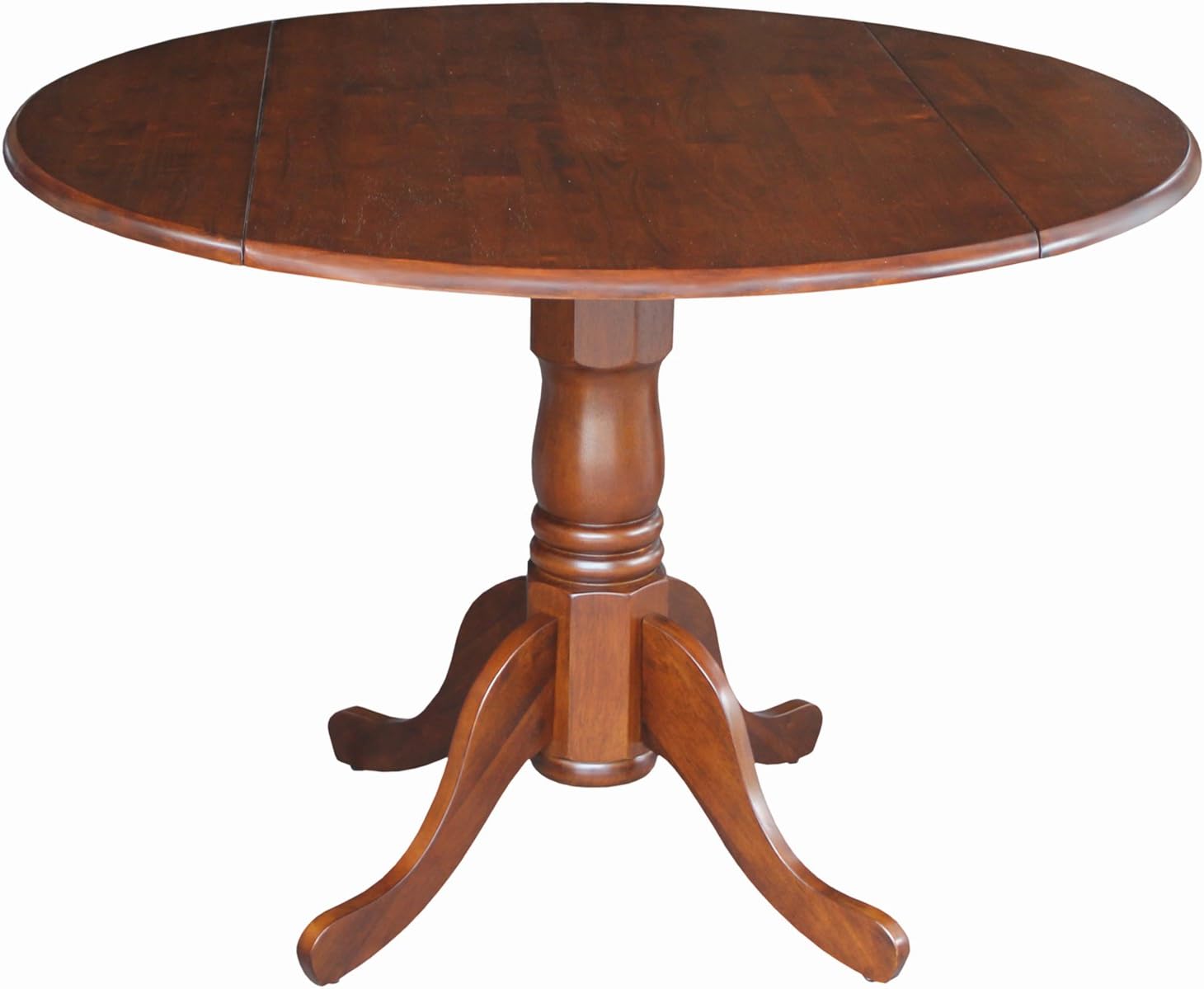 International Concepts T581-42DP Round Dual Drop Leaf Pedestal Table, Espresso, 42"