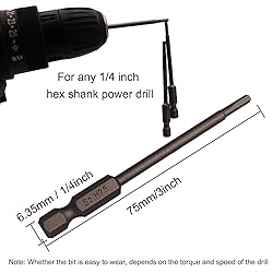 Sipery 10Pcs Hex Head Allen Wrench Drill Bits H2.5