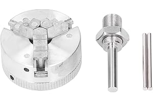 3 Jaw Chuck Set, Self Centering Lathe Chuck Plate with M12x1 Connecting Rod and Short Sticks 10-35mm / 0.4-1.4in Clamping Rot