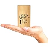 RIPFEVURN Small Urns for Human Ashes Keepsake 3 Inch Tree of Life Mini Cremation Urns for Ashes Adult Female Male Bamboo Scattering Tubes Urns for Ashes Holder for Women Men（Always）
