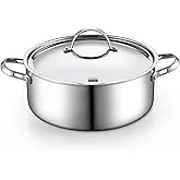 Cooks Standard Multi-Ply Clad Stainless Steel Stock Pot, 7-Quart Pasta Cooking Canning Dutch Oven Pot with Lid, Deep Stockpot Induction Cookware