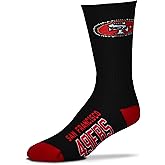 FBF - NFL Deuce Adult Team Logo Crew Dress Socks Footwear for Men and Women Game Day Apparel - San Francisco 49ers Large