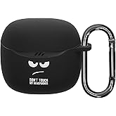 kwmobile Silicone Case Compatible with JBL Tune Flex 2 Case Cover - Don't Touch My Headphones White/Black/Black