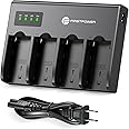 FirstPower 4-Channel Fast Charger for Sony NP-F970, NP-F960, NP-F950, NP-F930, NP-F770, NP-F750, NP-F570, NP-F550, NP-F530 Camera Camcorder Battery