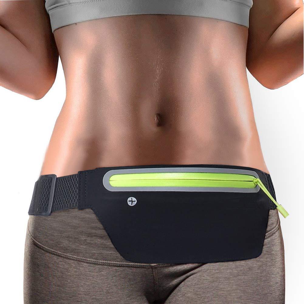 LENPOW Best Running Belt, Ultra Light Bounce Free Waist Pouch Workout Sport Pack Exercise Bag Top Fitness Zipper Pocket for iPhone X 8 7 6 Plus Samsung in Gym Marathon Cycling hiking climbing Sports