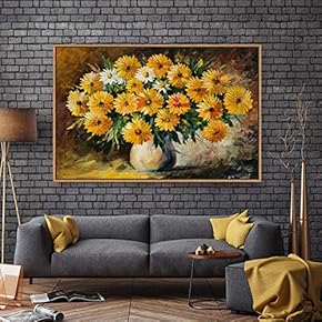 Floating Framed Canvas Wall Art for Living Room, Bedroom Bouquet Canvas Prints for Home Decoration Ready to Hang - 16x24 inches