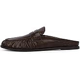 QIY Mules for Women Penny Loafers Comfortable Dressy Slip on Backless Flats Slides Slippers Walking Casual Office Shoes