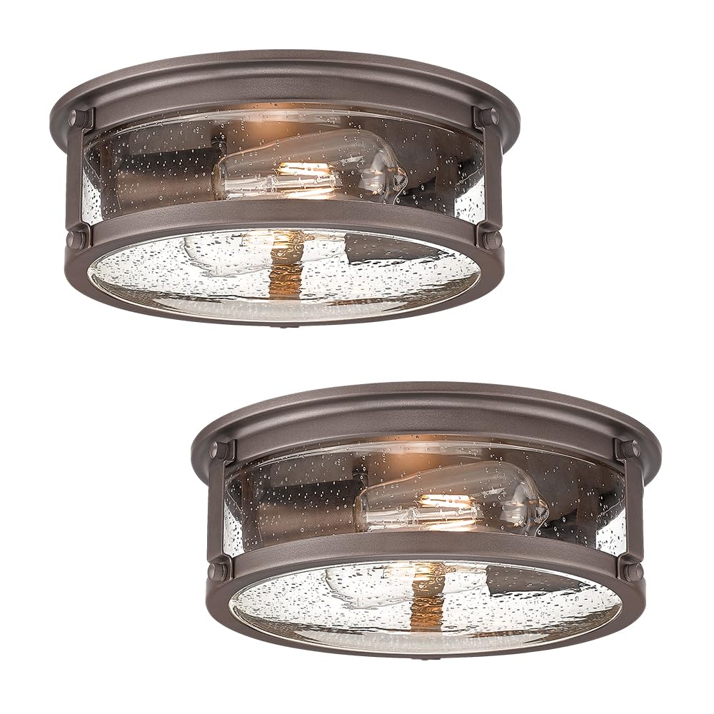 FOITTON 2Pack Industrial Flush Mount Light