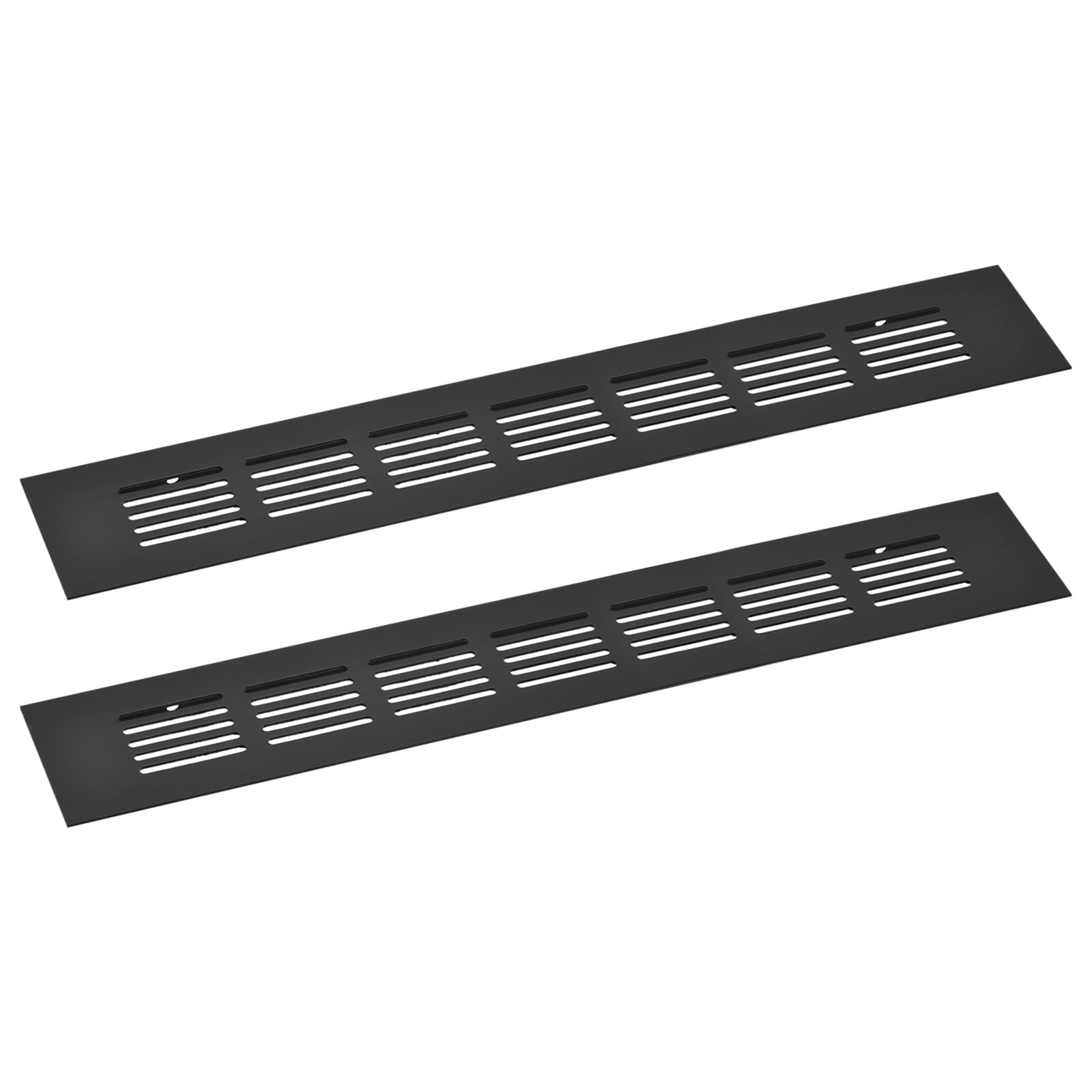 uxcell 2pcs Rectangle Ventilation Grille Aluminum Alloy Mesh Air Vent Cover Louvered Ventilation Cover for Cabinet Wardrobe Shoe Cabinet Closet, 300x50mm / 11.81"x1.97"