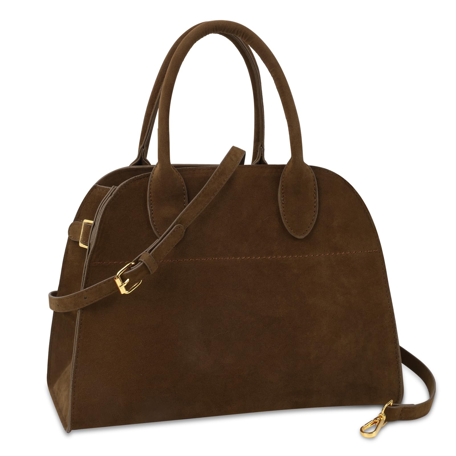 Photo 1 of Suede Tote Bag Brown for Women,Vintage Faux Leather Top Handle Shoulder Satchel Bag,Fashion Womens Suede Purse Crossbody Pouch,Retro Large Capacity Tote for Work Travel Daily(Coffee)
