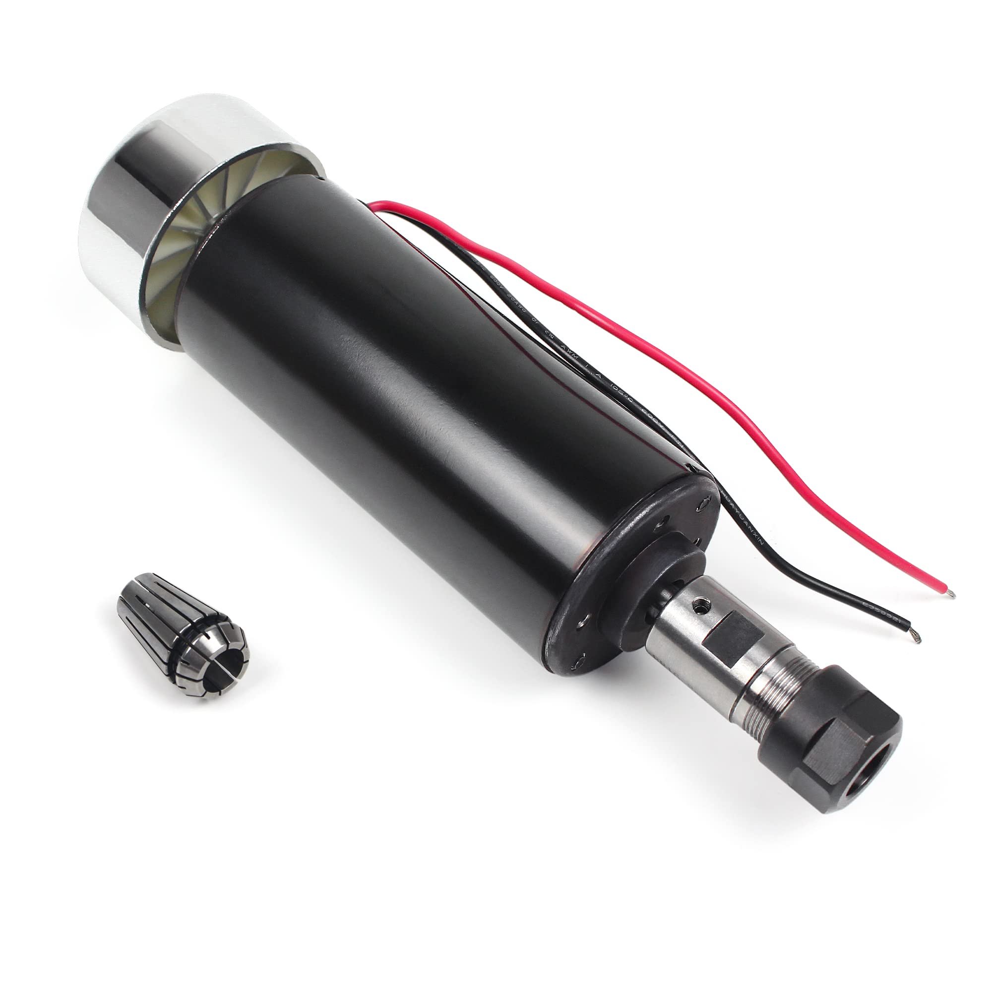 RATTMMOTOR 500W Spindle Motor, CNC Air Cooling Spindle Motor 52 mm 48VDC ER16 12000 RPM + 8 mm ER16 Collet for DIY CNC Engraving/Milling Machine