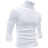 Men's Slim Fit Lightweight Long Sleeve Knitted Pullover Top Turtleneck Sweater T-Shirt