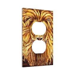 African Lion 1 Gang Duplex Outlet Covers Light