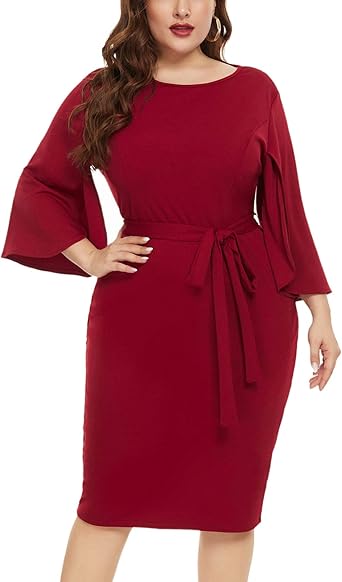 ruffle sleeve bodycon dress