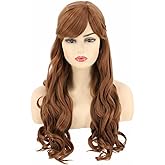 Topcosplay Women Wigs Long Brown Halloween Costume Party Wigs Outfit