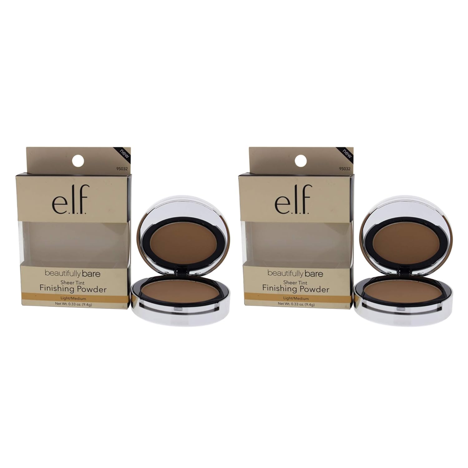 Beautifully Bare Sheer Tint Finishing Powder - Light-Medium by e.l.f. for Women - 0.33 oz Powder - (Pack of 2)
