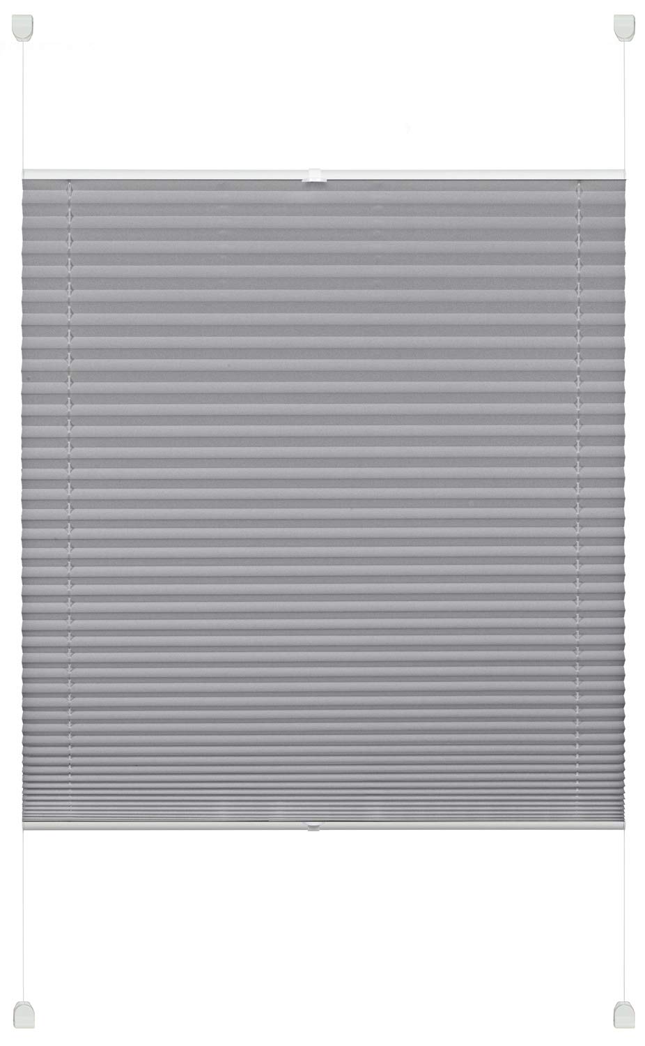 Deco Company Pleated Blind, Polyester Grey, 70 x 130 cm