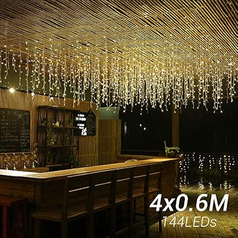 Luci Natale Esterno.Elegear 4x0 6m 144leds Tenda Luminosa Natale Ip44 Impermeabilita Luci Natale Esterno Cascata Luci Con 8 Programmi Di Luce Per Interni Ed Esterni Balcone Salotto Giardino Terrazza Amazon It Illuminazione