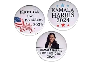 GENERIC Kamala Harris For President Button Brooch,2024 President Kamala Harris Vote Campaign Pins,White and Blue Campaign Logo Pins,Election Supporters Harris 2024 Pins Jewelry