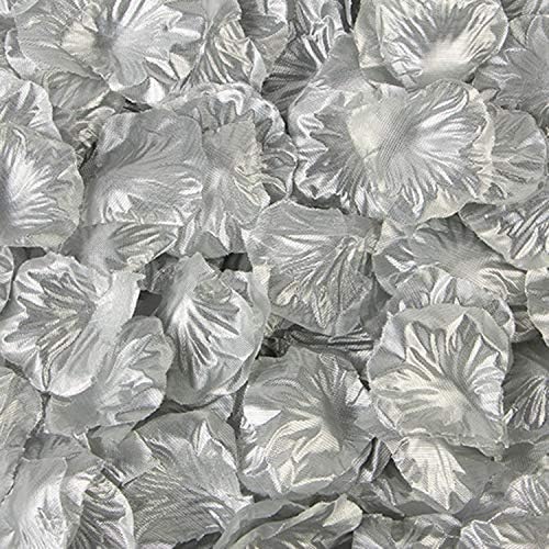 Sorive 3000 Pieces Dark Red Silk Rose Petals Artificial Flower Petals for Wedding Confetti Flower Girl Bridal Shower Hotel Home Party Valentine Day Flower Decoration (Silver)