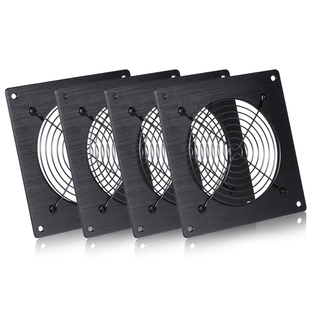 Photo 1 of Xiaoqijia 120mm Ventilation Grille for PC Computers & AV Electronic Cabinets - Includes Fan Mounting Bracket, Protective Mesh Panel, Optimizes Server Cabinet Airflow & AV Rack Cooling(4 Packs)
