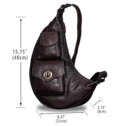 Genuine Leather Large Sling Bag for Men and Women