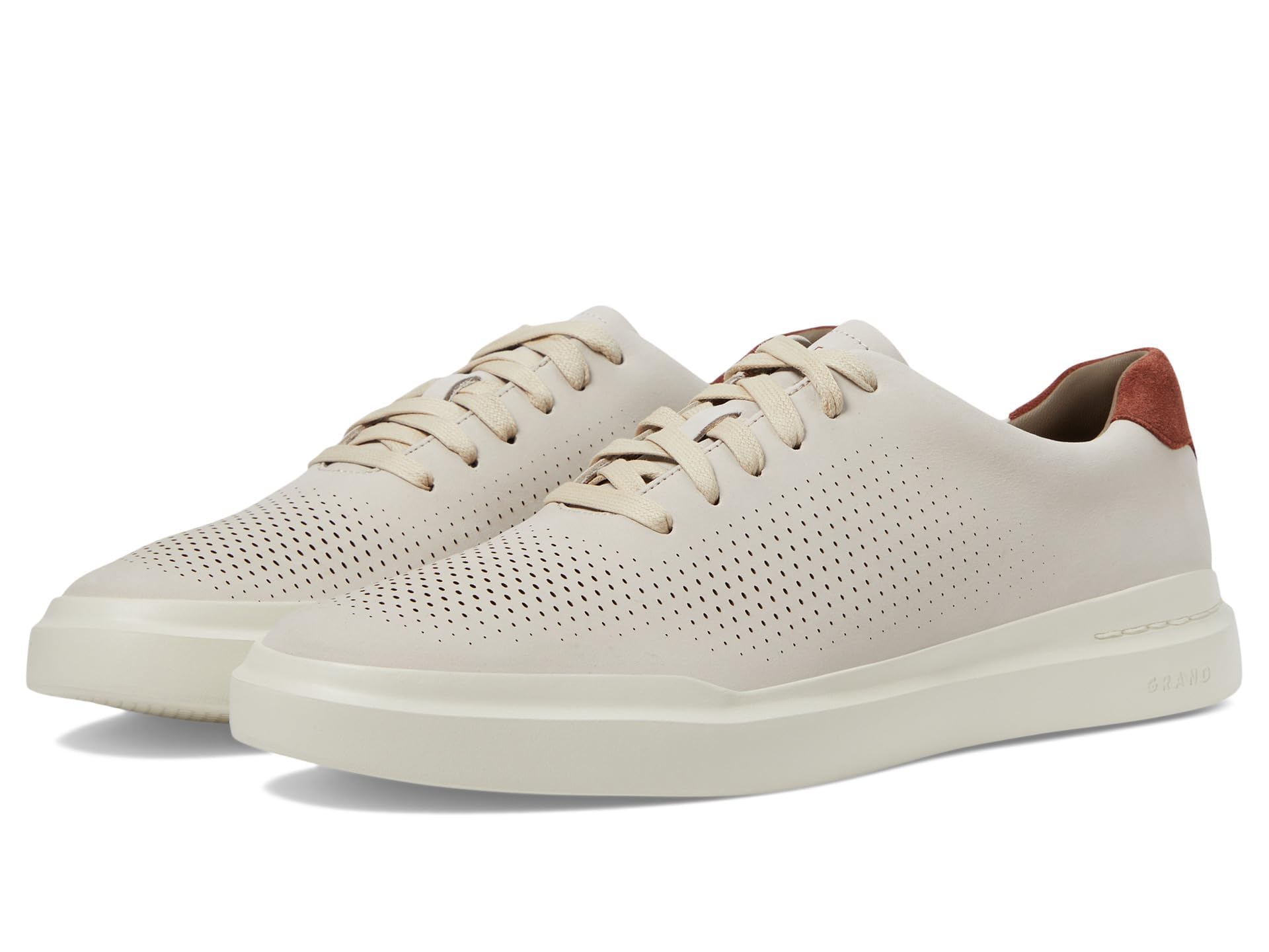 Cole Haan Mens Grandpro Rally Laser Cut Sneaker, Silver Lining Nubuck/Scotch/Ivory, 13-W US Image