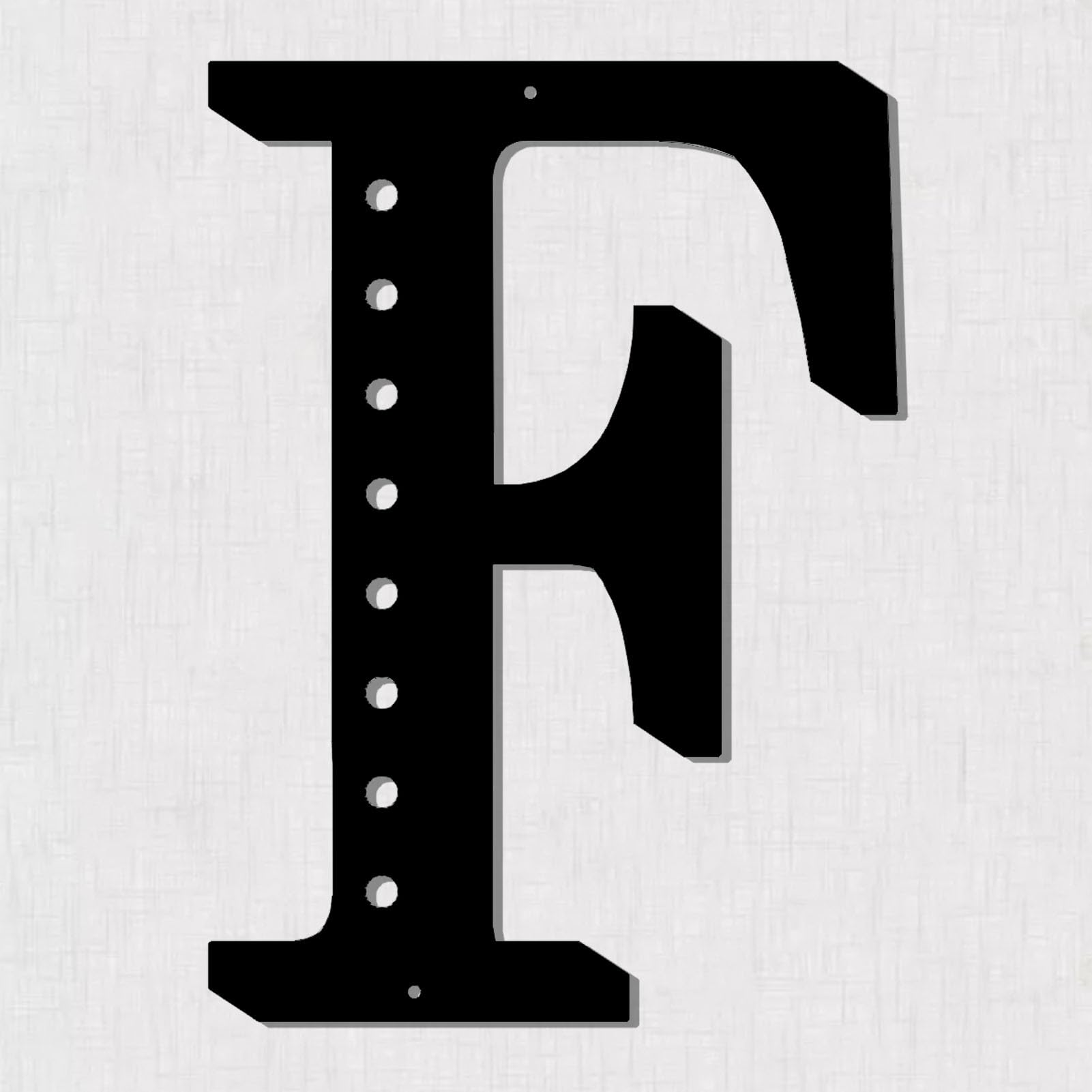 Resama 11'' Black Metal Letters for Wall Decor, Visual 3D Large Alphabet, Decorative Farmhouse Hanging Letter Sign for Living Room Bedroom Office Home Party (F)