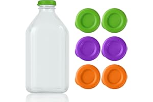 RIGHTWELL Silicone Milk Bottle Caps, 48mm Diameter, Replacement Lids for Glass Jug, Fit Stanpac & Libbey & Stock Your Home & 