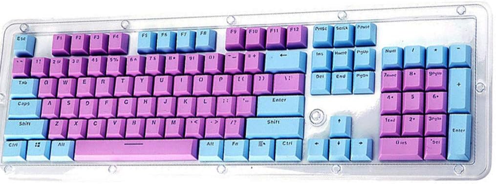 SUImeito KeyCaps Translucent Double Shot PBT 104 KeyCaps Backlit for Cherry MX Keyboard Switch (Purple +Blue)