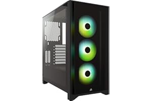 CORSAIR iCUE 4000X RGB Tempered Glass Mid-Tower ATX PC Case - 3X SP120 RGB Elite Fans - iCUE Lighting Node CORE Controller - High Airflow - Black