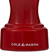Cole & Mason Hoxton Red Gloss Salt Mill 10cm Beech Wood Ceramic Grinder view 5