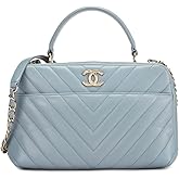 CHANEL Women's Pre-Loved Lambskin Chevron Trendy CC Pouchette