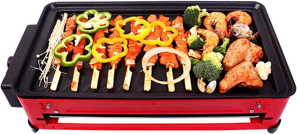 review Smoke-Less Electric Grill, Non-Stick Easy to Clean BBQ Grill, for Party/Home, 5 Levels of Temperature Adjustment (2000W)