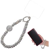 KESYOO Phone Charm Beaded Rhinestone Wrist Strap Cell Phone Chain Bracelet with Adhesive Hook 5.31in Case Charm for Women Girls Bag or Camera Accessory