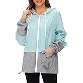 Zando Lightweight Rain Jacket Women Waterproof - Raincoat for Women Packable Rain coat Hooded Windbreaker for Travel Outdoor