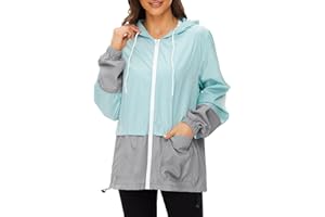 Zando Lightweight Rain Jacket Women Waterproof - Raincoat for Women Packable Rain coat Hooded Windbreaker for Travel Outdoor
