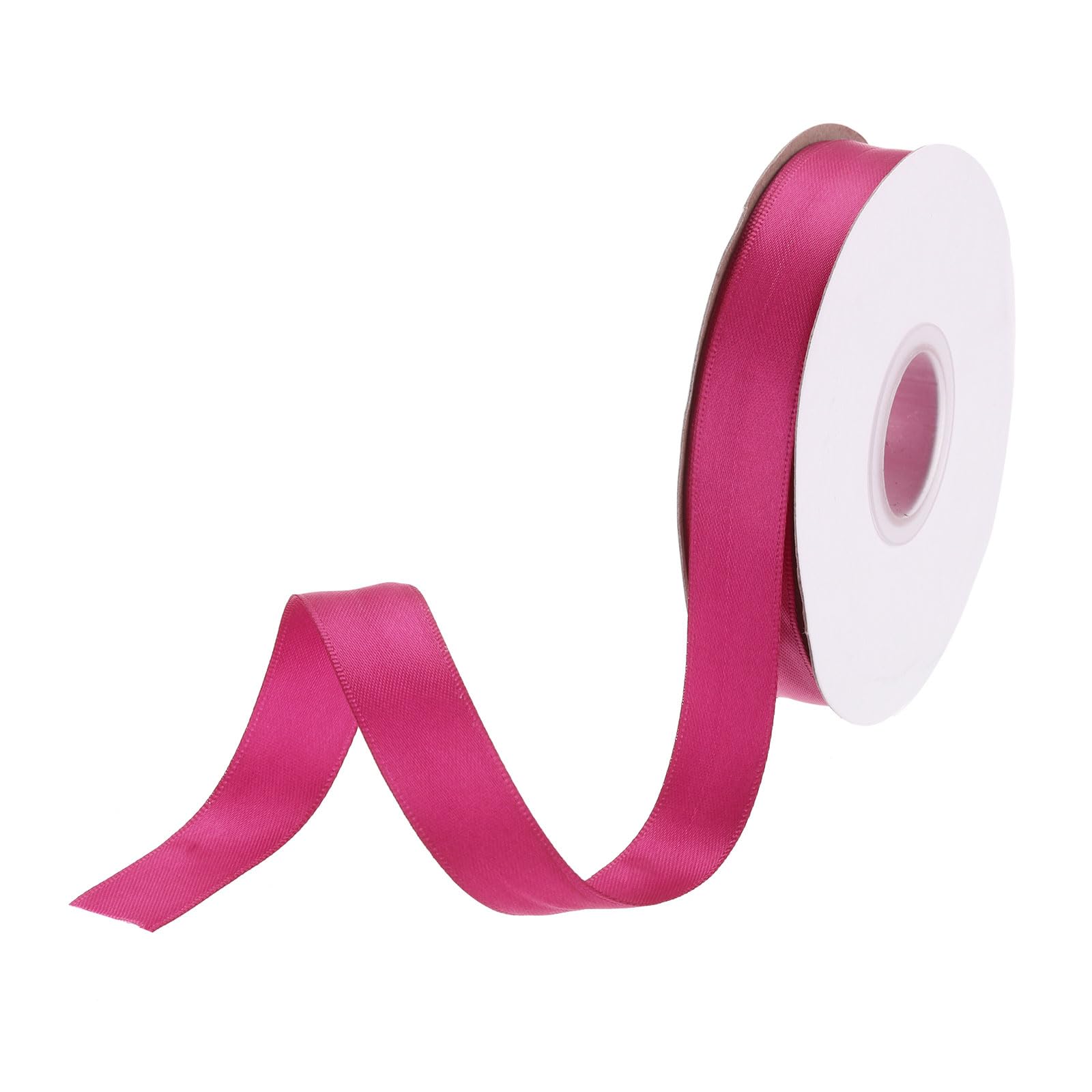 DMiotech 15mm Satin Ribbon 23m/75ft Thin Double Face Fabric Grosgrain Ribbon for Gift Wrapping Floral Hair Flower Bouquet, Rose Red