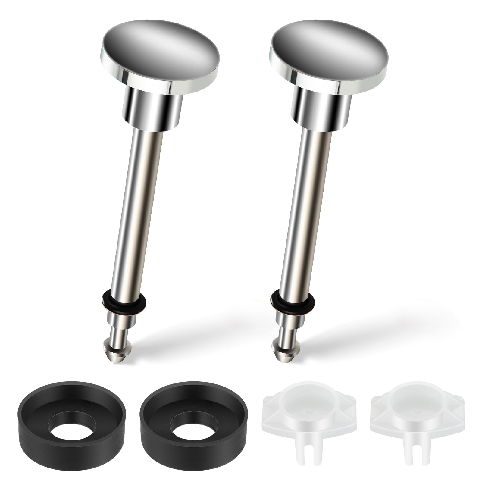 Photo 1 of 2 Set Tub Spout Diverter Repair Kit, Bathroom Shower Bathtub Leaky Faucet Repair Replacement Parts, with 2 Diverter Valve Stems, 2 Cup Seals and 2 Gates (Chrome)